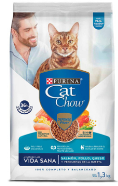 CAT CHOW SALMON POLLO QUESO VIDA SANA * 1,3KG